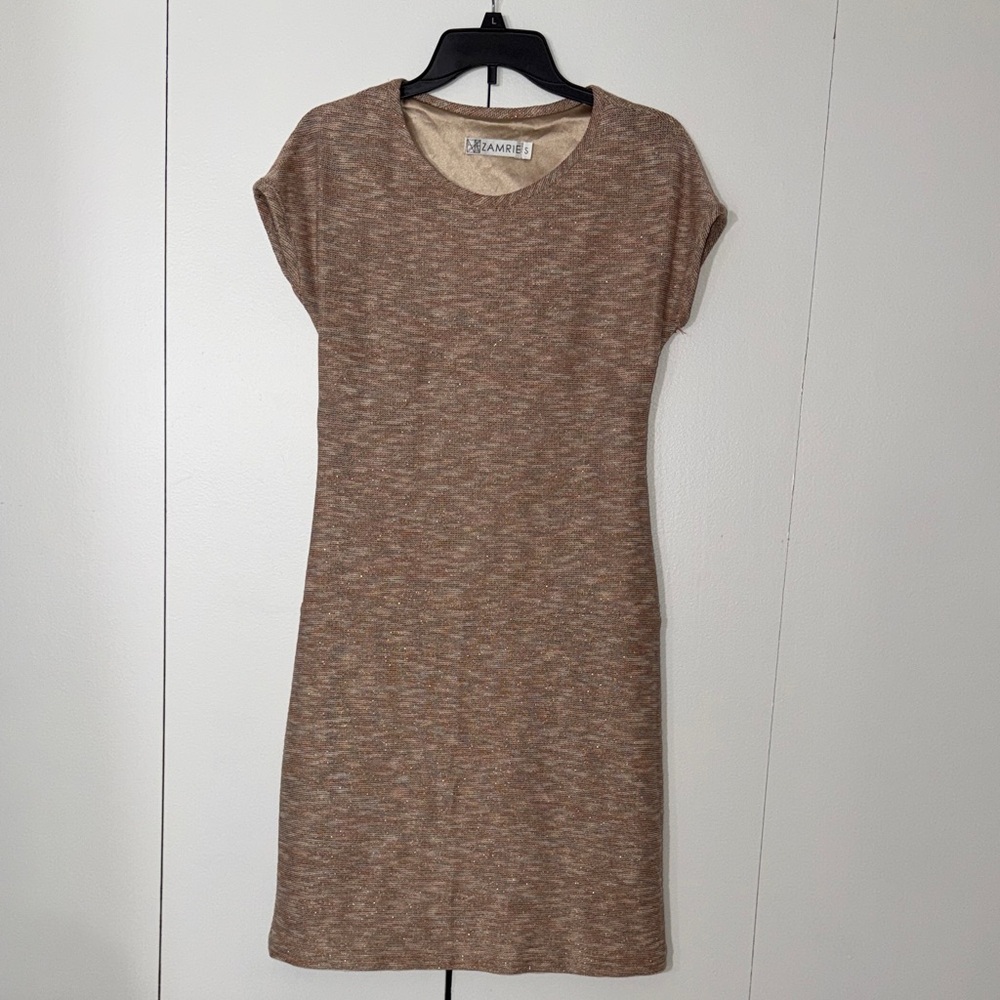 Pink/Gold Short Sleeve Dress